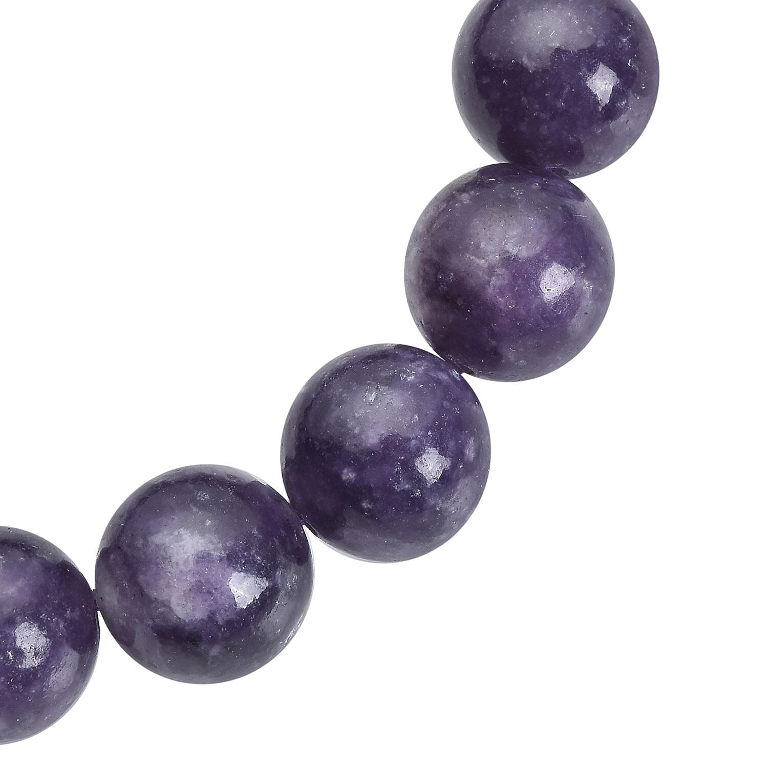 Purple Lepidolite 150.00 ctw Beaded Stretch Bracelet