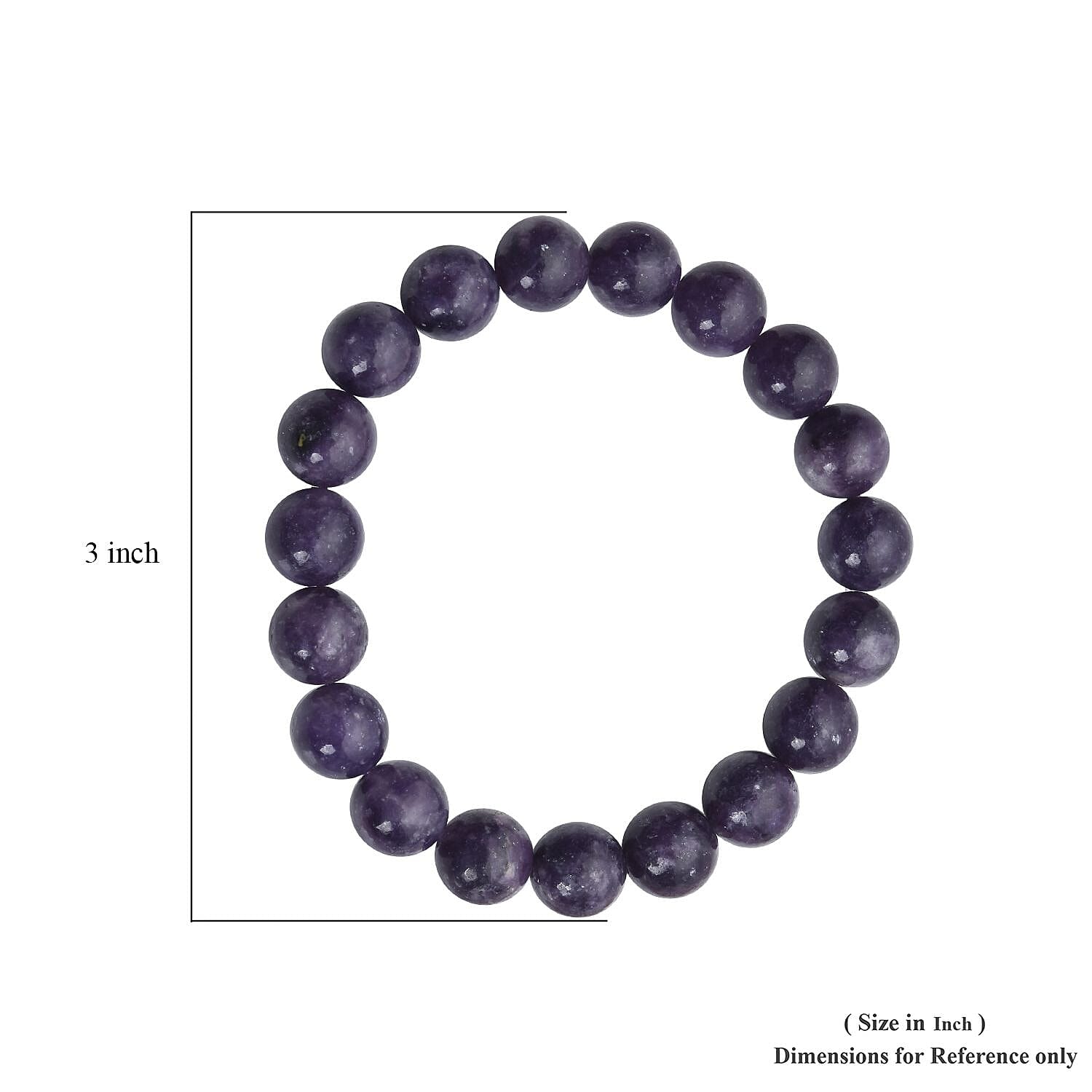 Purple Lepidolite 150.00 ctw Beaded Stretch Bracelet