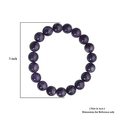 Purple Lepidolite 150.00 ctw Beaded Stretch Bracelet