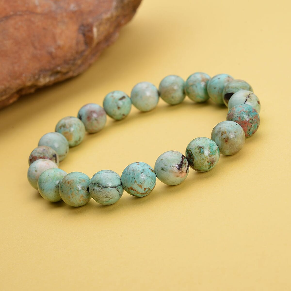 Peru Turquoise Beaded Stretch Bracelet 115.00 ctw image number 1
