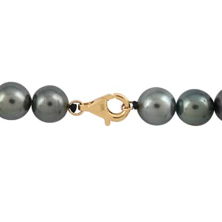 18K Yellow Gold Lobster Lock AAA Tahitian Cultured Pearl Beaded Necklace 18 Inches image number 1