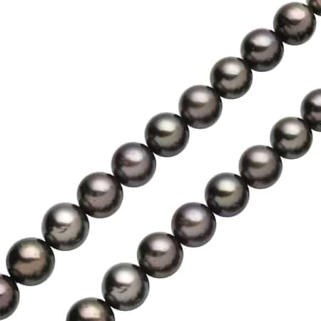 18K Yellow Gold Lobster Lock AAA Tahitian Cultured Pearl Beaded Necklace 18 Inches image number 2