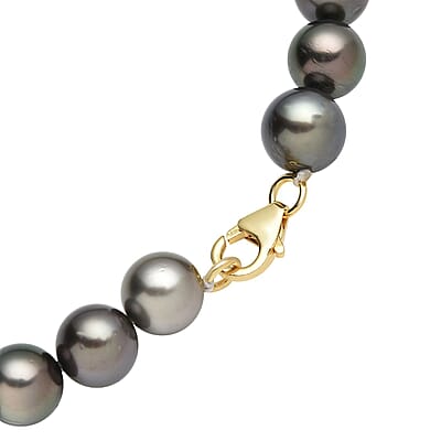 18K Yellow Gold Lobster Lock AAA Tahitian Cultured Pearl Necklace 18 Inches