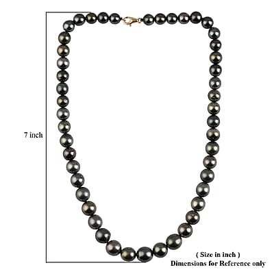 18K Yellow Gold Lobster Lock AAA Tahitian Cultured Pearl Necklace 18 Inches
