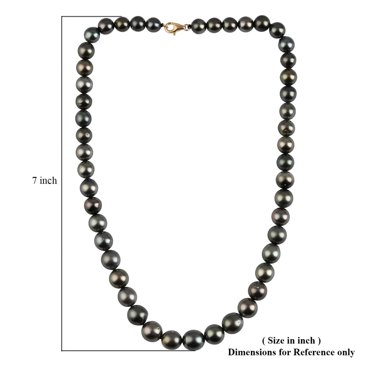 18K Yellow Gold Lobster Lock AAA Tahitian Cultured Pearl Necklace 18 Inches image number 4