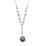 Tahitian Cultured Pearl 9-10mm and Natural White Zircon Necklace 18 Inches in Rhodium Over Sterling Silver 0.65 ctw