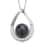 Tahitian Cultured Pearl 8-9mm and Natural White Zircon Drop Pendant Necklace 18 Inches in Rhodium Over Sterling Silver 0.30 ctw