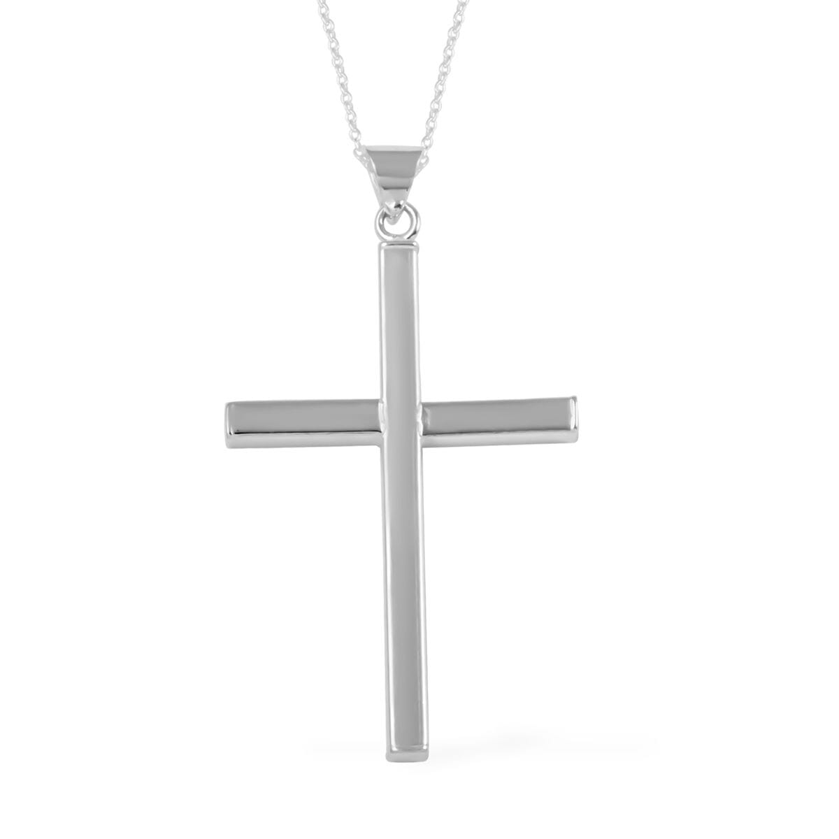 Sterling Silver Cross Pendant Necklace 18 Inches 2.80 Grams image number 0