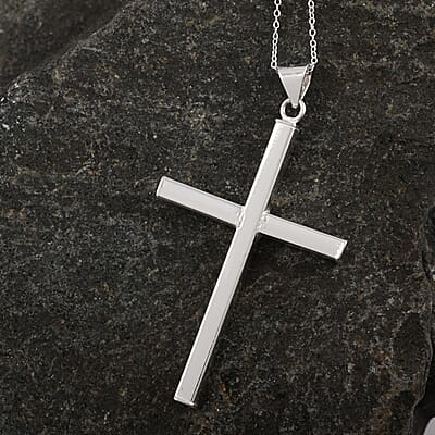 Sterling Silver Cross Pendant Necklace 18 Inches 2.80 Grams