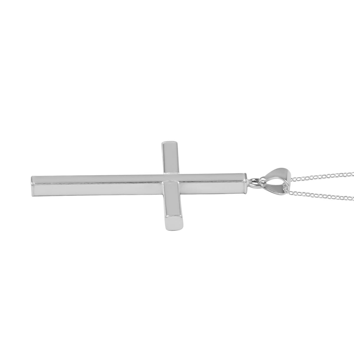 Sterling Silver Cross Pendant Necklace 18 Inches 2.80 Grams image number 3