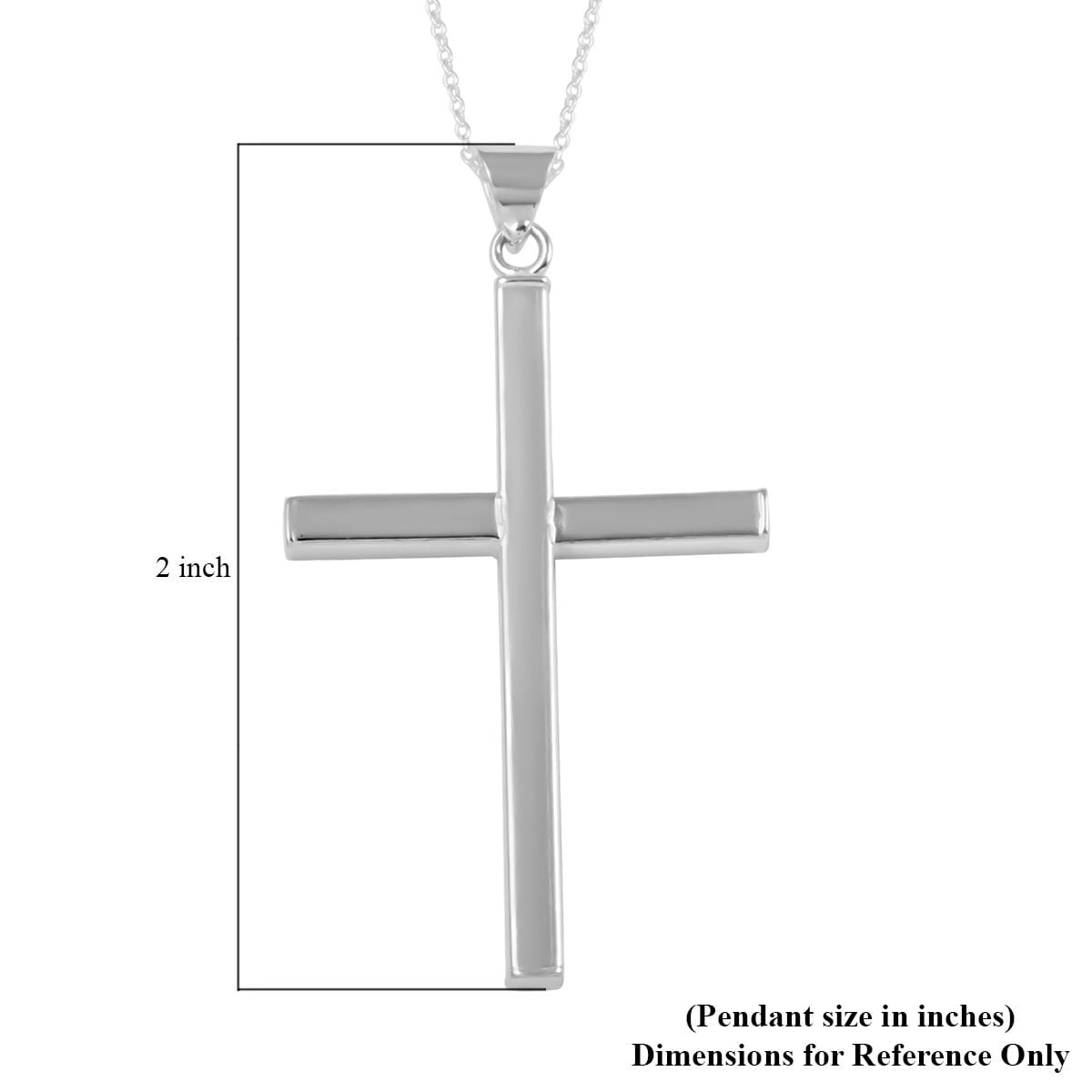 Sterling Silver Cross Pendant Necklace 18 Inches 2.80 Grams image number 5