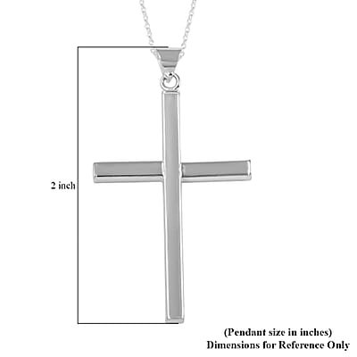 Sterling Silver Cross Pendant Necklace 18 Inches 2.80 Grams