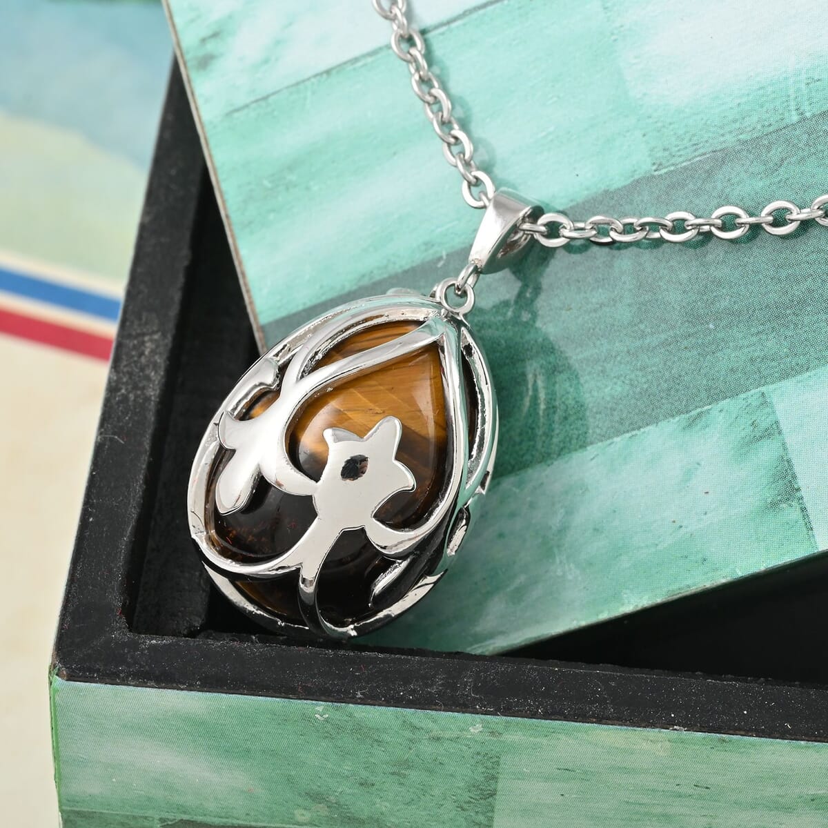 Galilea Rose Quartz Pendant Necklace 18-20 Inches in Silvertone and Stainless Steel 20.00 ctw image number 1