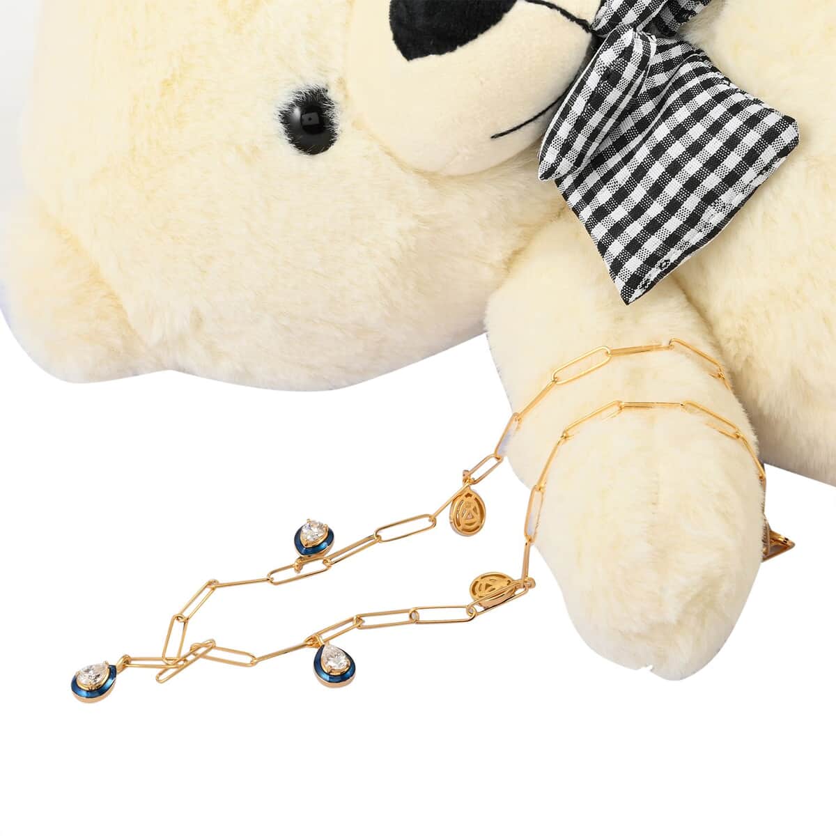 Moissanite Necklace 18 Inches in Vermeil YG Over Sterling Silver with Teddy Bear Packaging 3.50 ctw image number 6
