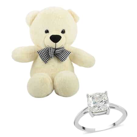 LUXORO 10K Rose Gold Moissanite Solitaire Ring with Teddy Bear Packaging 2.45 ctw image number 0