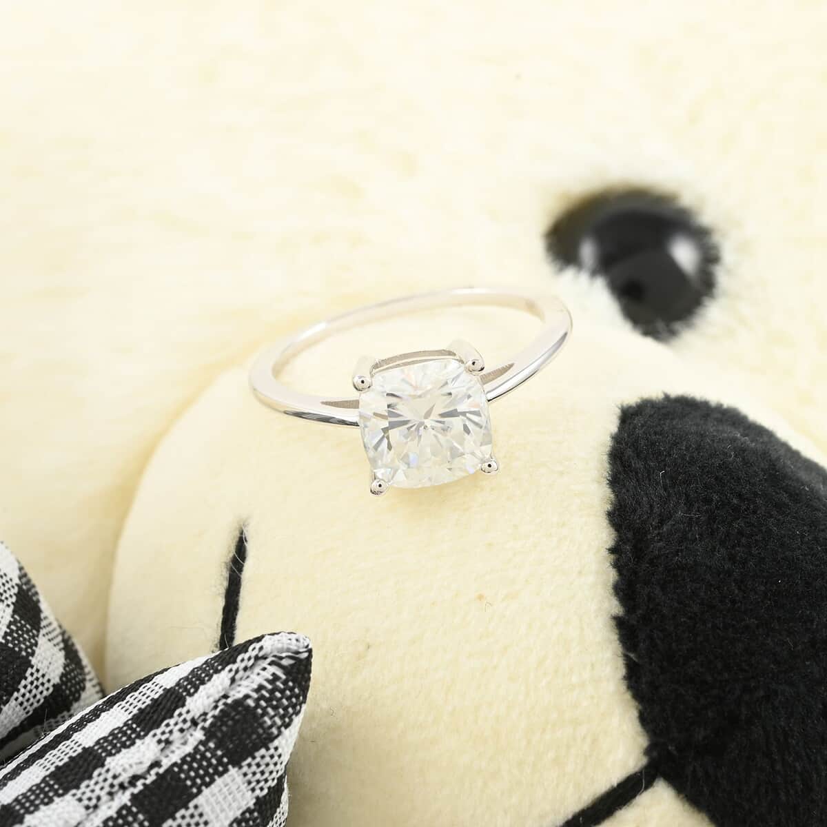 LUXORO 10K Rose Gold Moissanite Solitaire Ring with Teddy Bear Packaging 2.45 ctw image number 2
