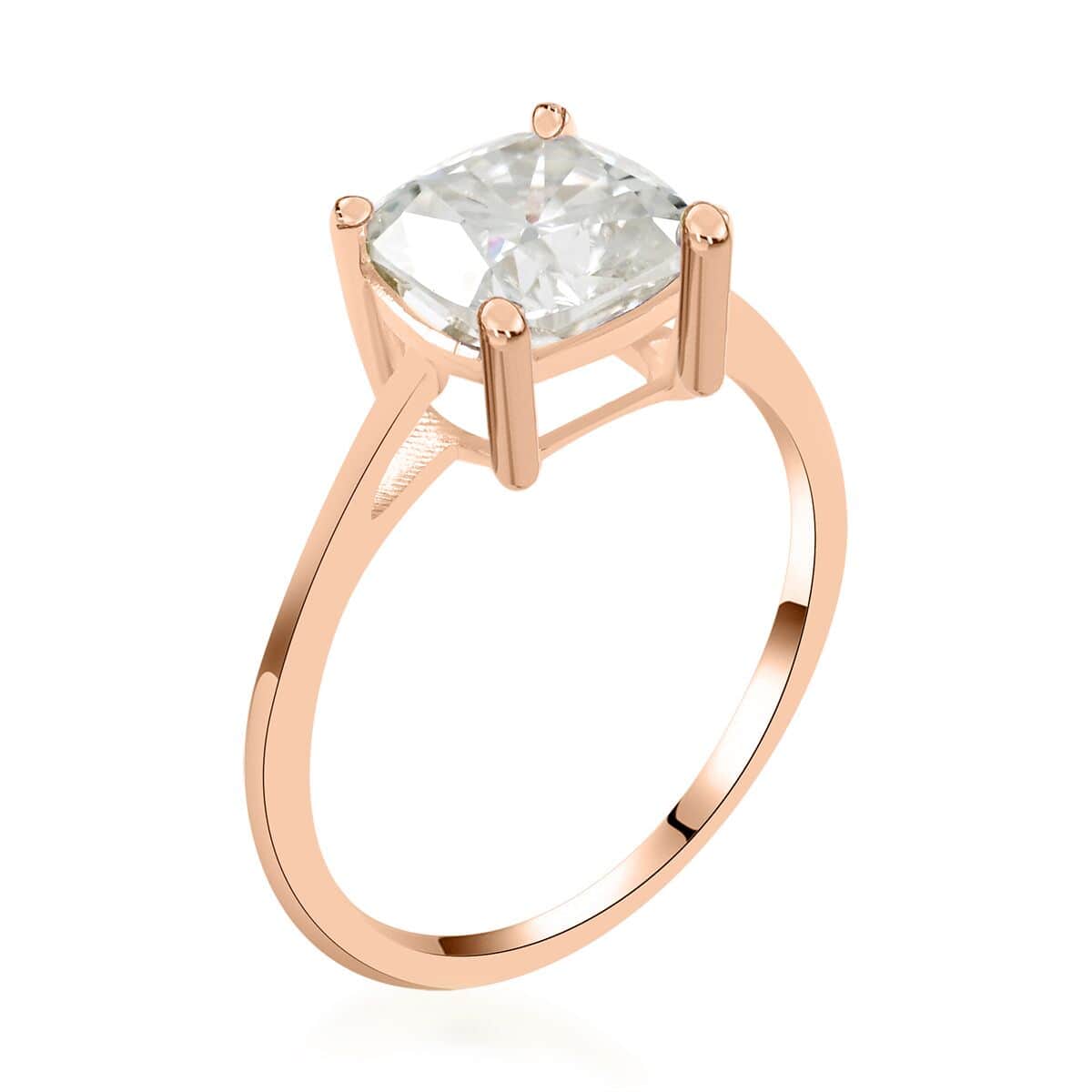 Luxoro 10K Rose Gold Moissanite Solitaire Ring with Teddy Bear Packaging (Size 9.0) 2.50 ctw image number 4