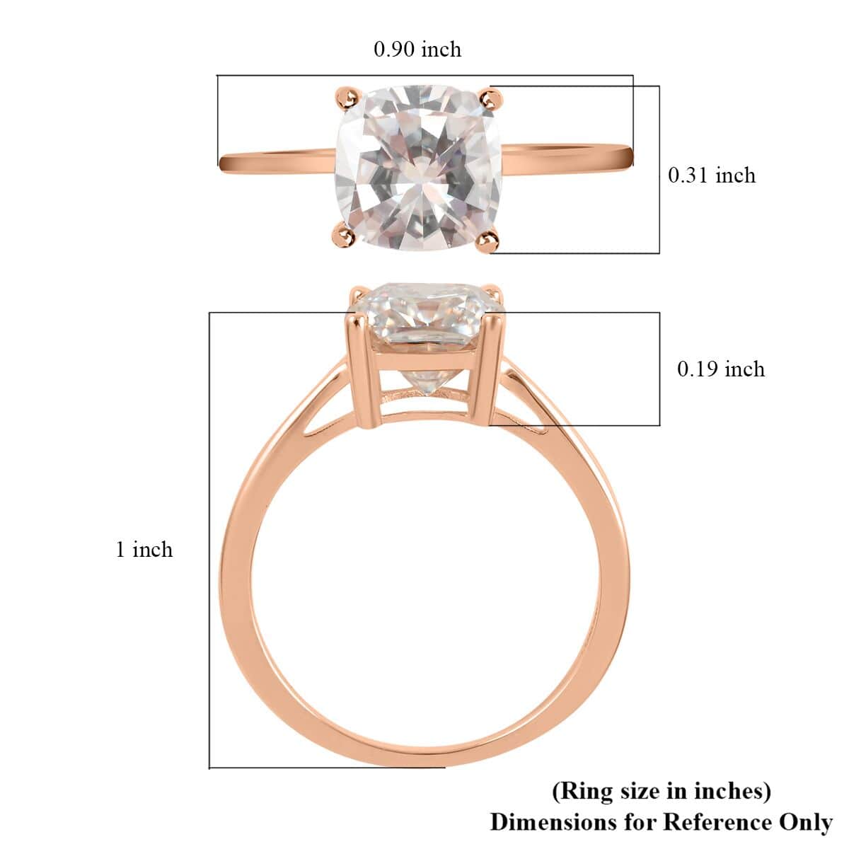 Luxoro 10K Rose Gold Moissanite Solitaire Ring with Teddy Bear Packaging (Size 9.0) 2.50 ctw image number 5