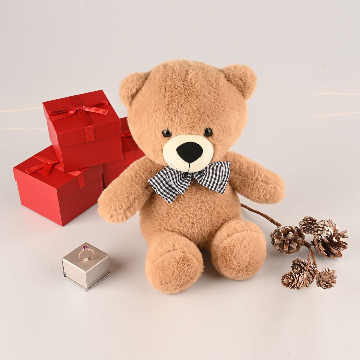 Luxoro 10K Rose Gold Asscher-Cut Pink Moissanite Solitaire Ring (Size 8.0) with Teddy Bear Packaging 2.50 ctw image number 1