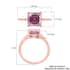 Luxoro 10K Rose Gold Asscher-Cut Pink Moissanite Solitaire Ring (Size 8.0) with Teddy Bear Packaging 2.50 ctw image number 5
