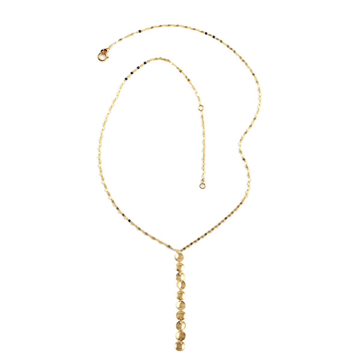 Maestro Gold Collection Italian 10K Yellow Gold Concave Reflection Drop Necklace (18-20 Inches) (1.30 g) with Teddy Bear Packaging image number 3