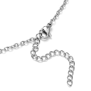 Abalone Shell and Black Austrian Crystal Bee Pendant in Silvertone with Stainless Steel Necklace 20-22 Inches