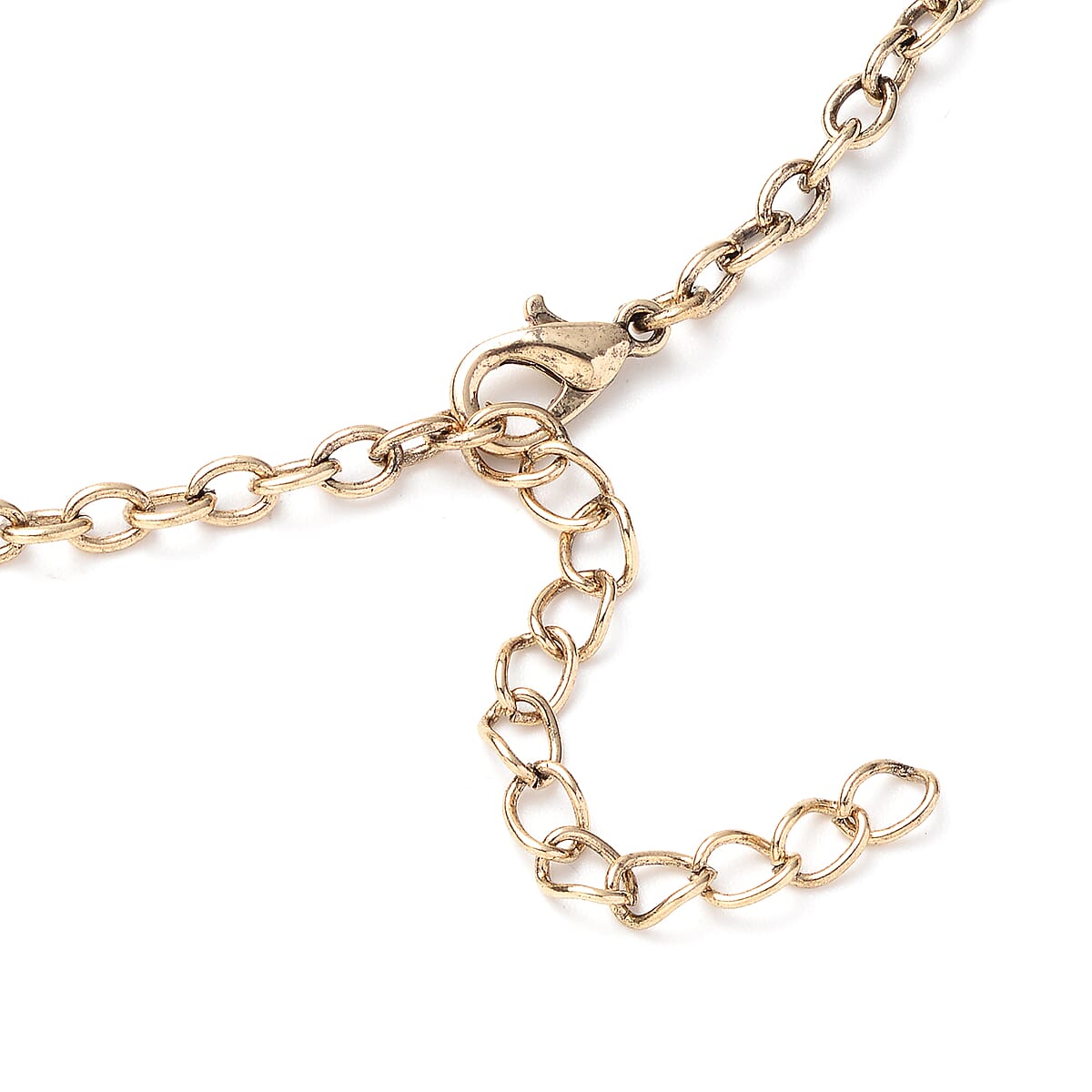 South African Yellow Tiger's Eye Station Necklace (20-22 Inches) and Stud Earrings in Goldtone 77.00 ctw image number 3