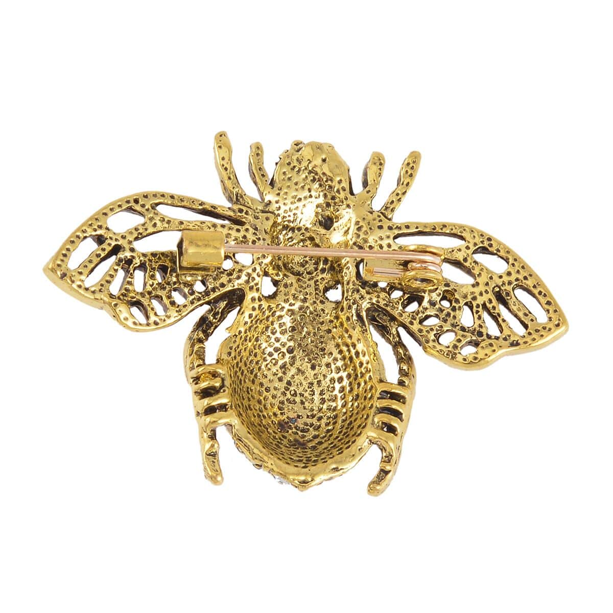 Set of 2 Multi Color Austrian Crystal Bee & Fly Brooch in Goldtone image number 7