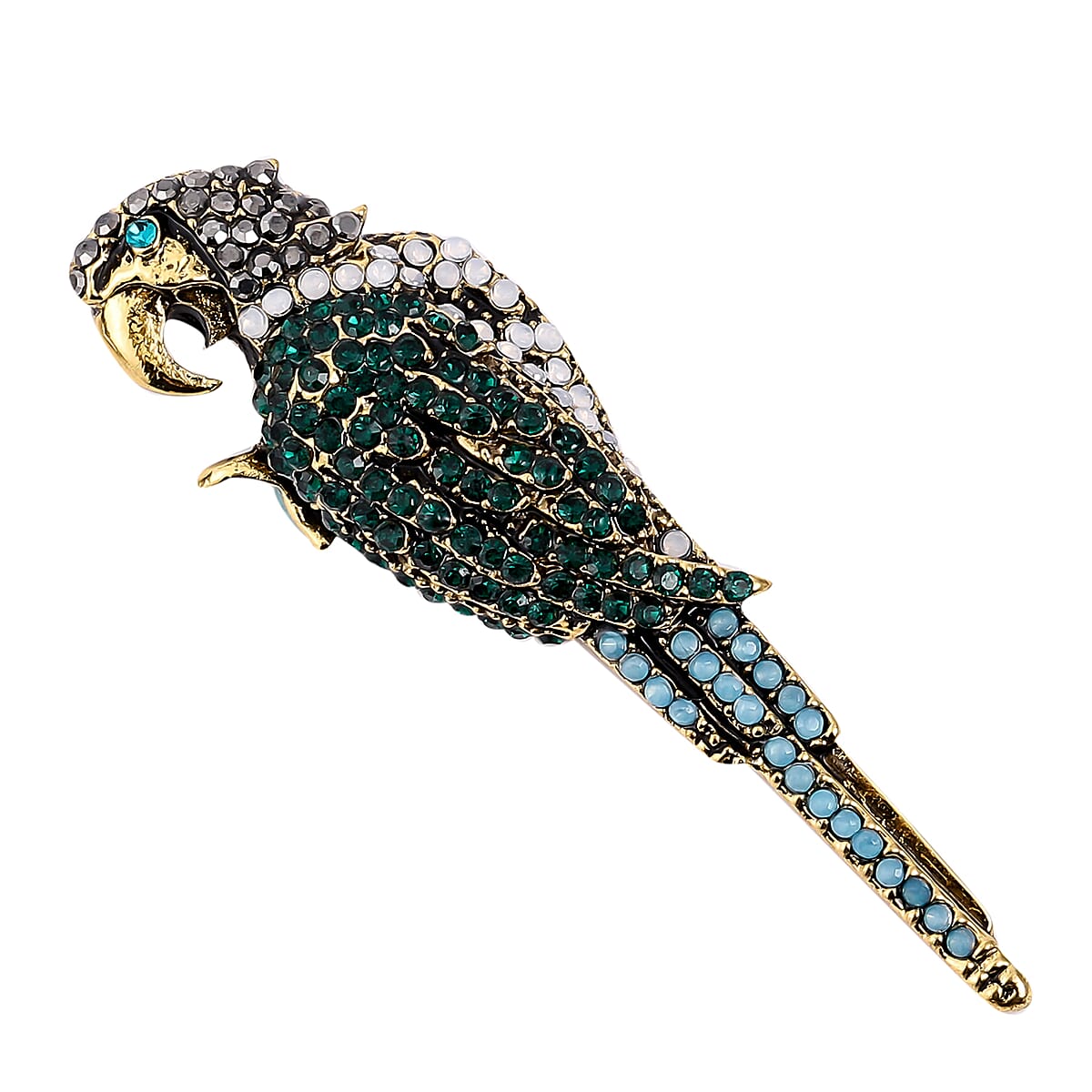 Set of 2 Multi Color Austrian Crystal Parrot & Cat Brooch in Dualtone image number 3