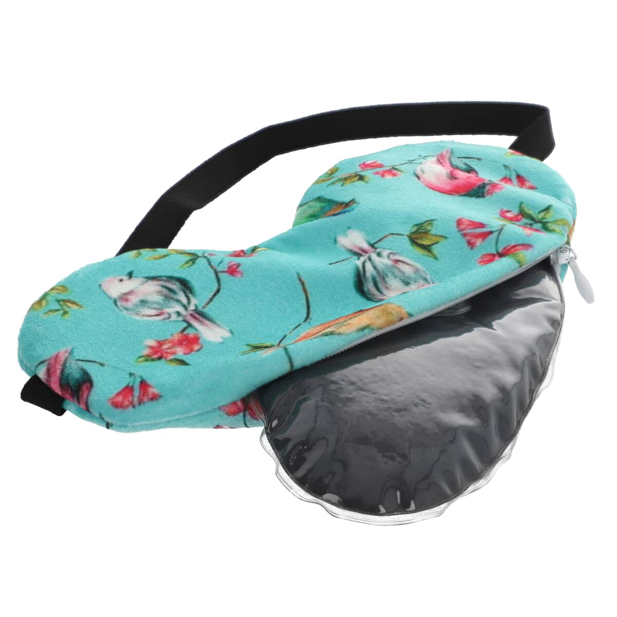 Multi Color Printed Cotton, Shungite Weighted Reusable Eye Mask (L8xW3) with Shungite Gel Sleeve and Adjustable Strap image number 5