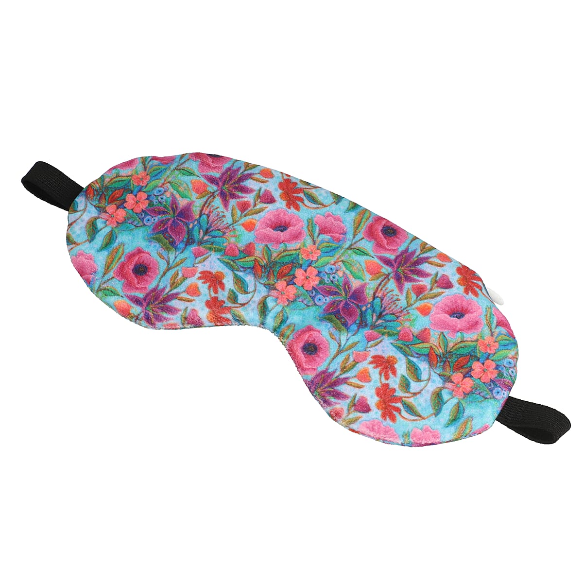 Multi Color Printed Cotton, Shungite Weighted Reusable Eye Mask with Shungite Gel Sleeve and Adjustable Strap image number 2