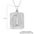 Dog Tag Style I Initial Pendant Necklace 22 Inches in Stainless Steel image number 4