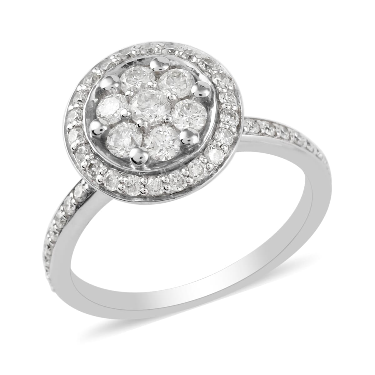 14K White Gold Diamond Set of 2 Ring (Size 7.75) 11.80 Grams 1.00 ctw image number 1