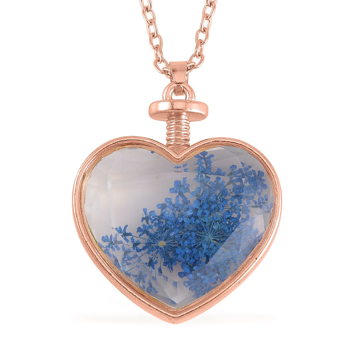 Lapis Lazuli and Glass Set of 2 Nature and Earth Pendant Necklace 24 Inches in Rosetone 2.50 ctw