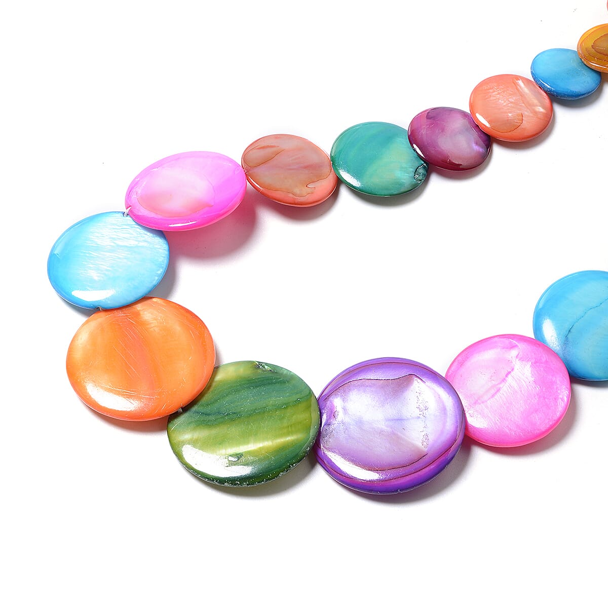 Set of 3 Multi Color Shell Pearl Stretch Bracelet and Fish Hook Earrings and Necklace 18-20 Inches in Stainless Steel