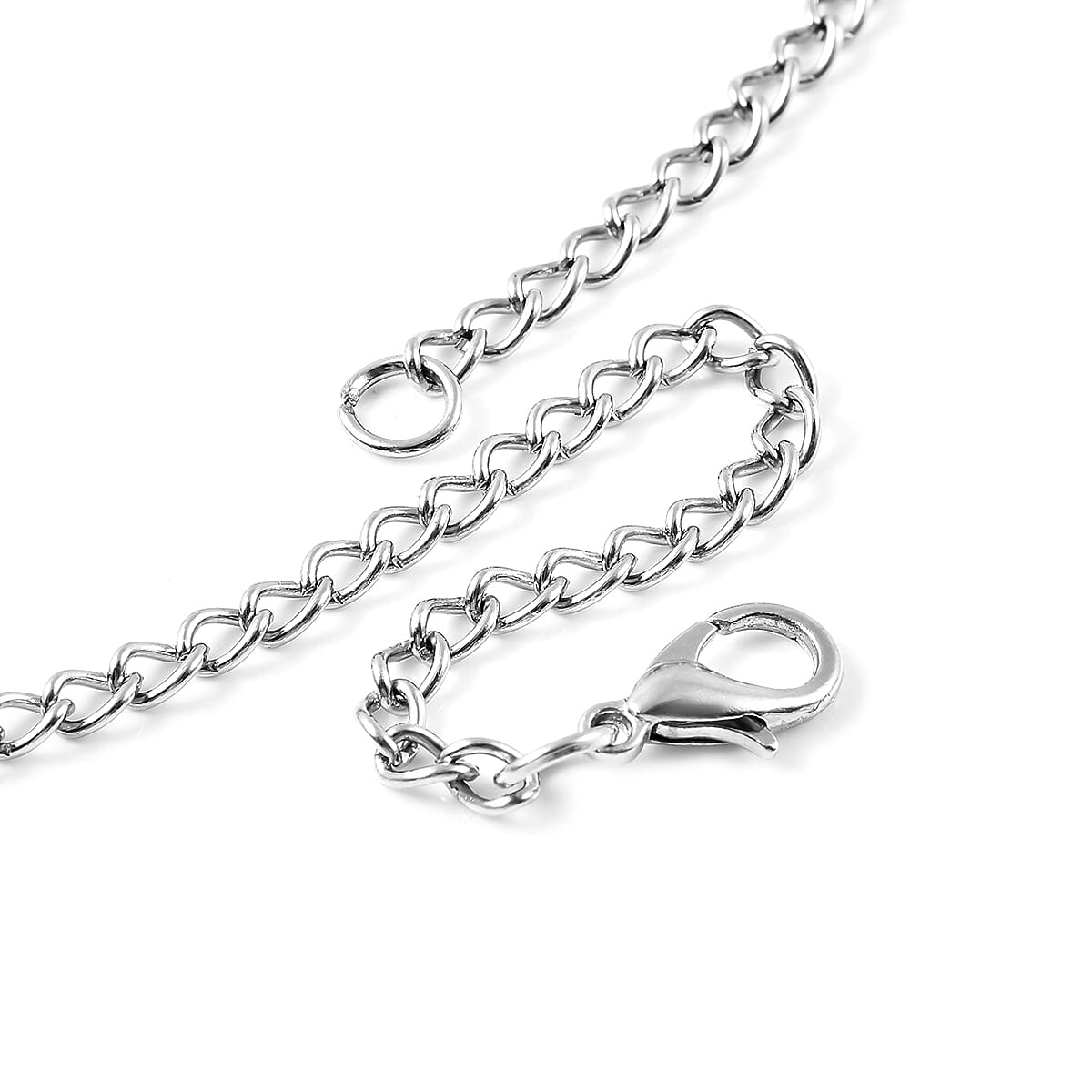 Strada Japanese Movement Penguin Pattern Pocket Watch with Chain (31.5 In) in Silvertone image number 6