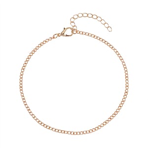 Red Austrian Crystal, Enameled Set of 3 Charms Anklet in Goldtone 10-12 Inches