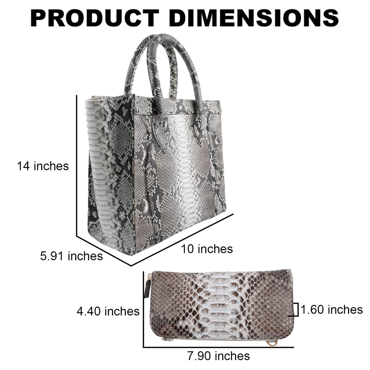 The Grand Pelle Handcrafted Natural Color Genuine Python Leather Tote Bag for Women with Wallet, Designer Tote Bags, Ladies Purse, Shoulder Handbags, Leather Wallet image number 2
