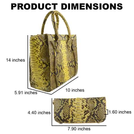 The Grand Pelle Handcrafted Natural Color Genuine Python Leather Tote Bag for Women with Wallet, Designer Tote Bags, Ladies Purse, Shoulder Handbags