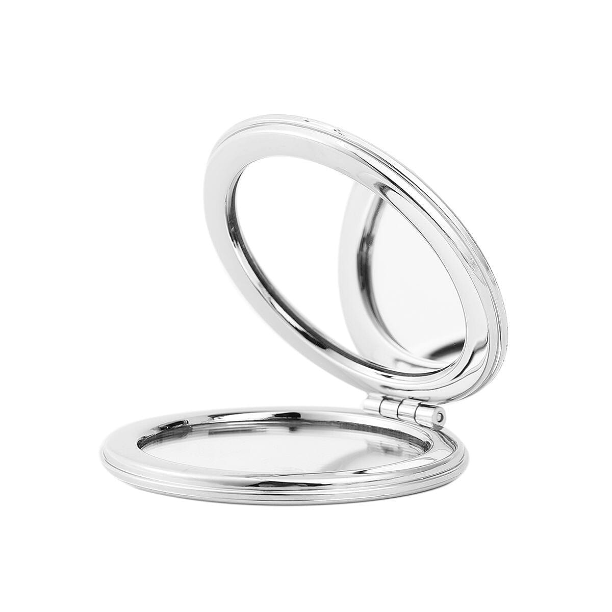 Multi Color Austrian Crystal and Enameled Owl Keychain and Mirror in Goldtone, Crystal Keychain and Compact Mirror for Purse, Handbag Keychain image number 5