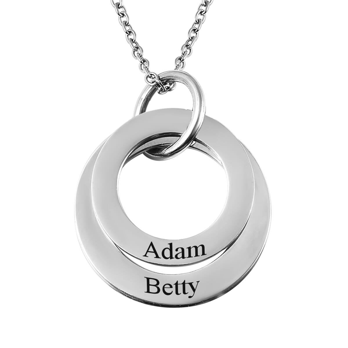 2 Circle Pendant Necklace (20 Inches) in Stainless Steel image number 0