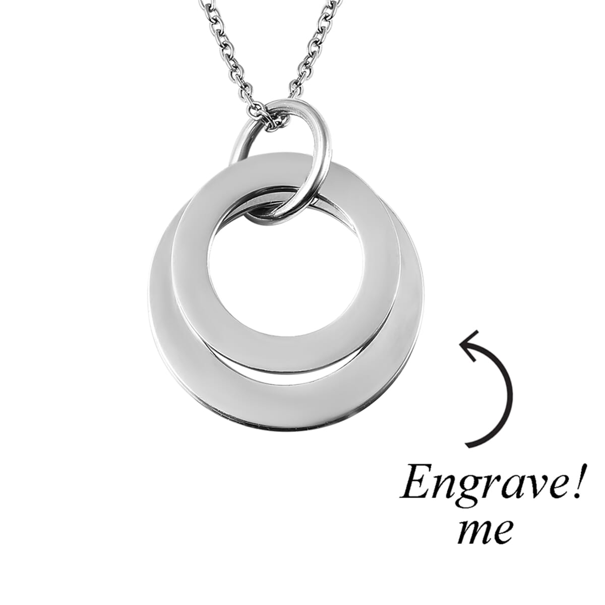 2 Circle Pendant Necklace (20 Inches) in Stainless Steel image number 2