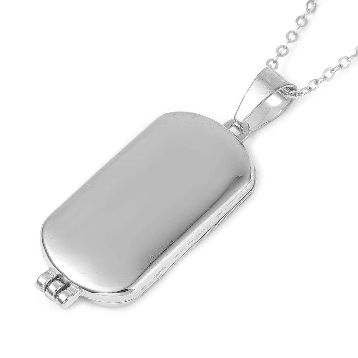 Set of 2 Openable Locket Pendant Necklace 28 Inches in Silvertone image number 5
