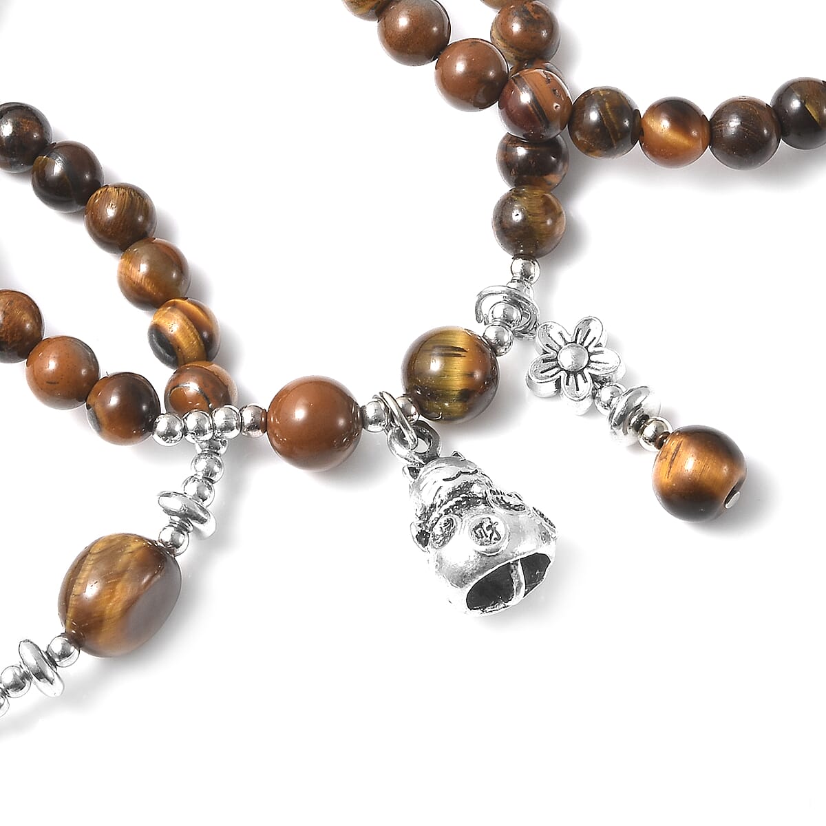 Set of 3 Green Aventurine Beaded Stretch Bracelet in Silvertone 155.00 ctw image number 3