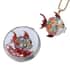Lab Created White Cat's Eye and Multi Color Crystal Enameled Gold Fish Pendant Necklace 28-30 Inches in Dualtone with Compact Mirror image number 0