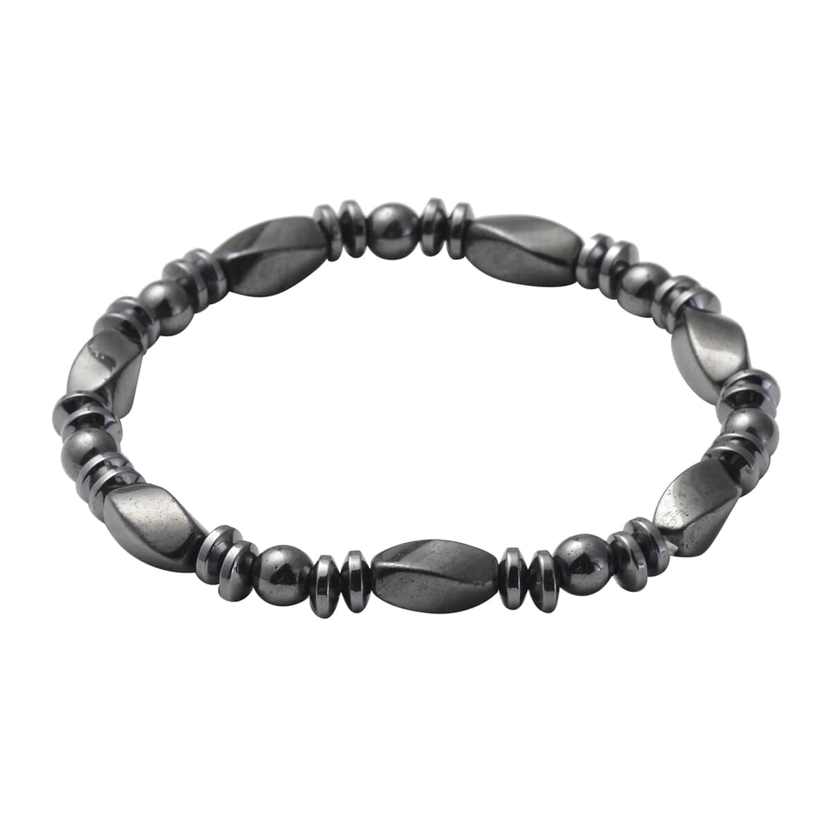 Magnetic By Design Magnetised Hematite Beaded Stretch Bracelet and Earrings in Stainless Steel 120.10 ctw image number 2
