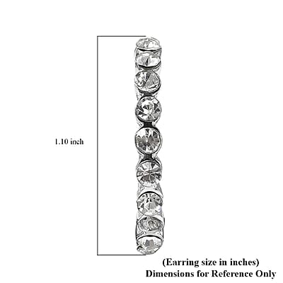Set of 3 Austrian Crystal Criss Cross Earrings In Silvertone, Blue And Red Enameled Earrings, Hoop Earrings For Women