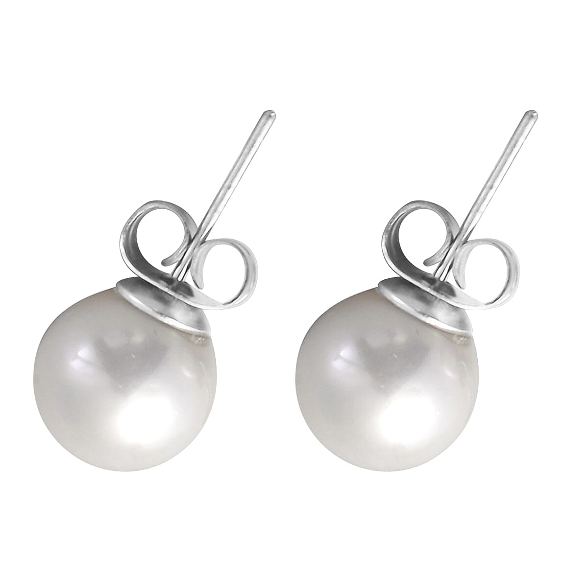 White Puka Shell Pearl Stretch Bracelet and Earrings and Necklace 20 Inches in Stainless Steel