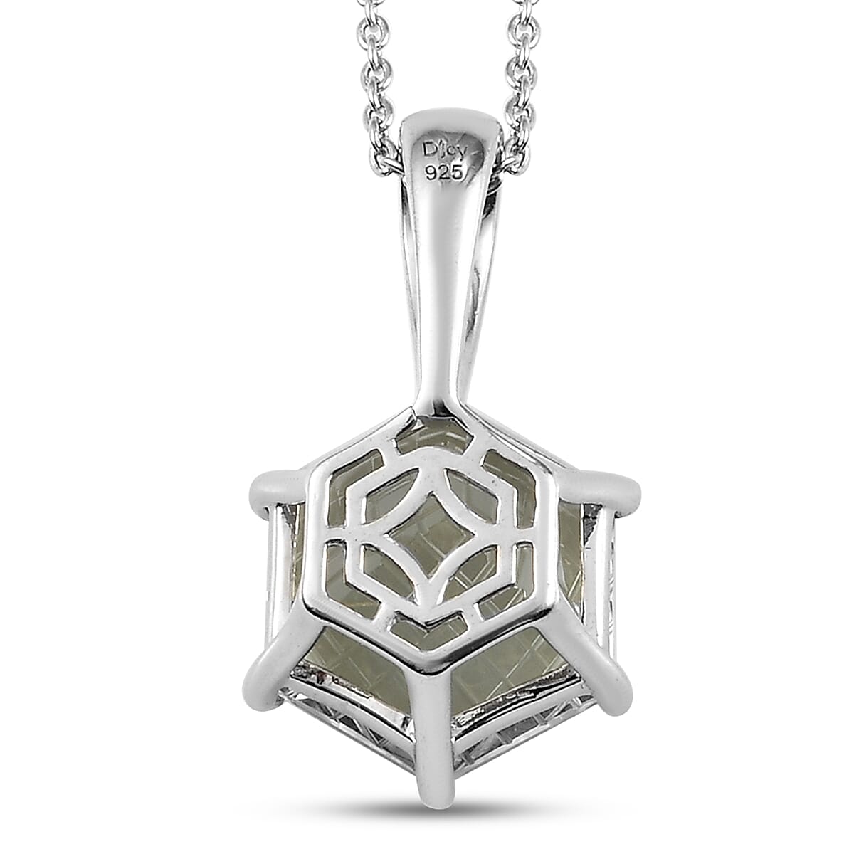 Montezuma Prasiolite Solitaire Pendant Necklace 20 Inches in Platinum Over Sterling Silver 11.60 ctw