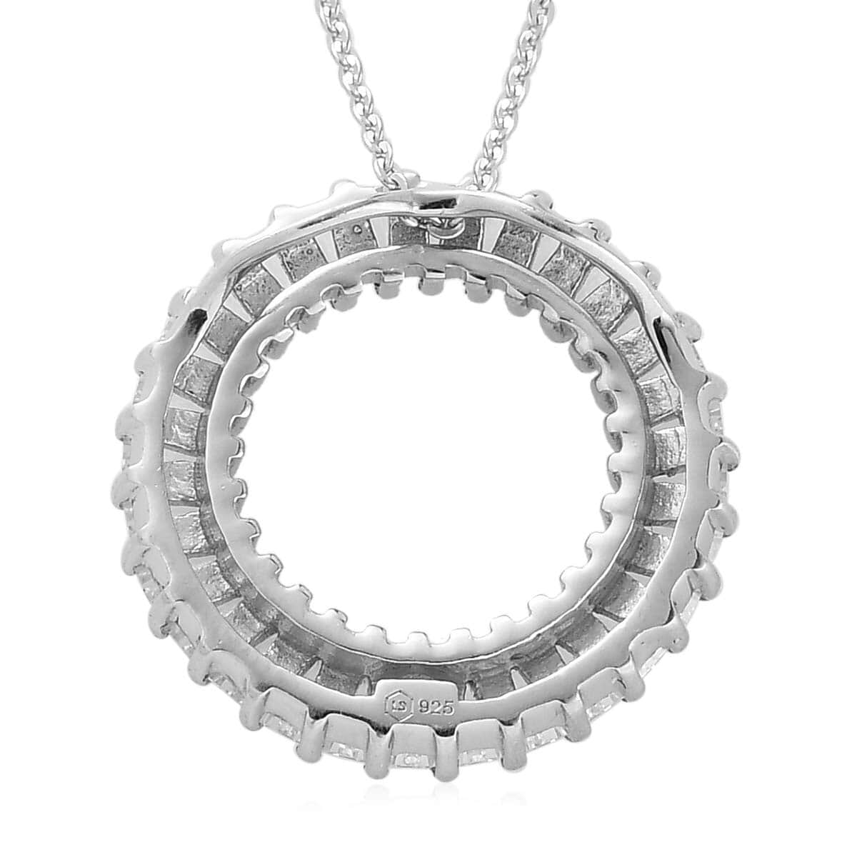 Lustro Stella Made with Finest CZ Pendant Necklace 20 Inches in Platinum Over Sterling Silver 3.00 ctw image number 4
